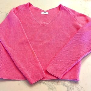 Pink V Neck Sweater M